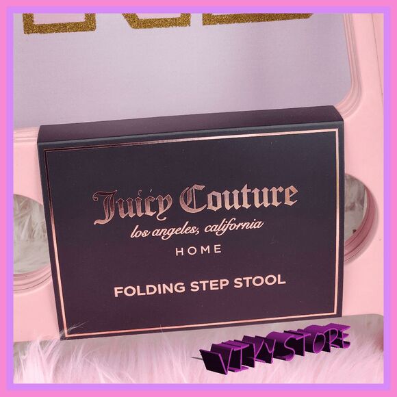💖 NWT Juicy Couture Pink Folding Step Stool Cute & Compact #7223 💖 - Picture 3 of 3